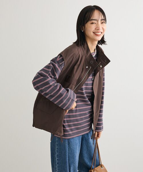 Green　Parks（グリーンパークス）の「ミリタリーベスト（ベスト・レディース・ブラウン/ダークネイビー/カーキ・FREE）」の16枚目の写真