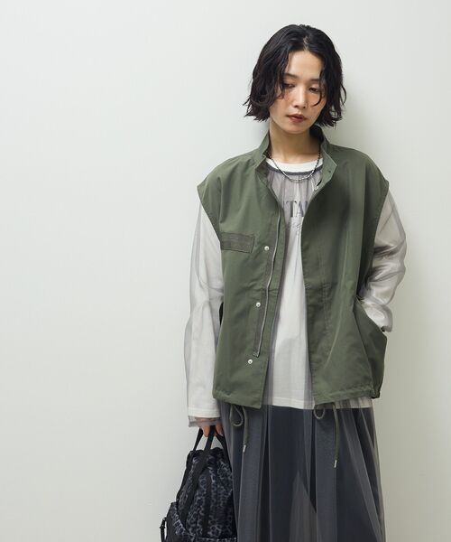 Green　Parks（グリーンパークス）の「ミリタリーベスト（ベスト・レディース・ブラウン/ダークネイビー/カーキ・FREE）」の21枚目の写真