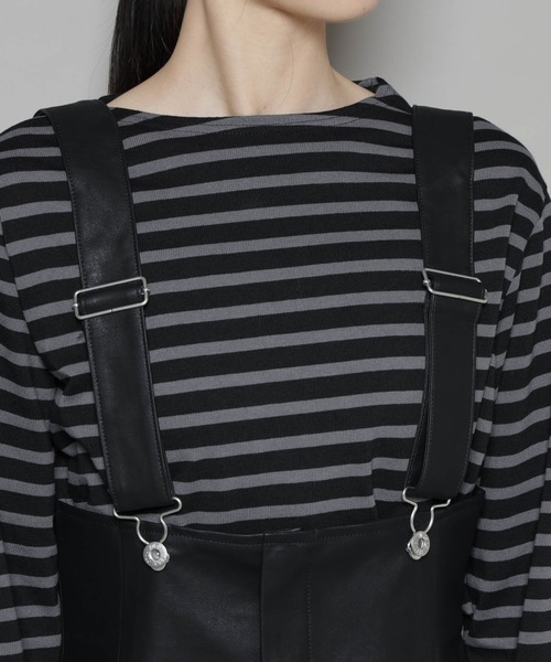 UNIVERSAL OVERALL（ユニバーサルオーバーオール）の「UNIVERSAL OVERALL/TIGHT ECO LEATHER（ジャンパースカート・レディース・ブラック・M）」の10枚目の写真