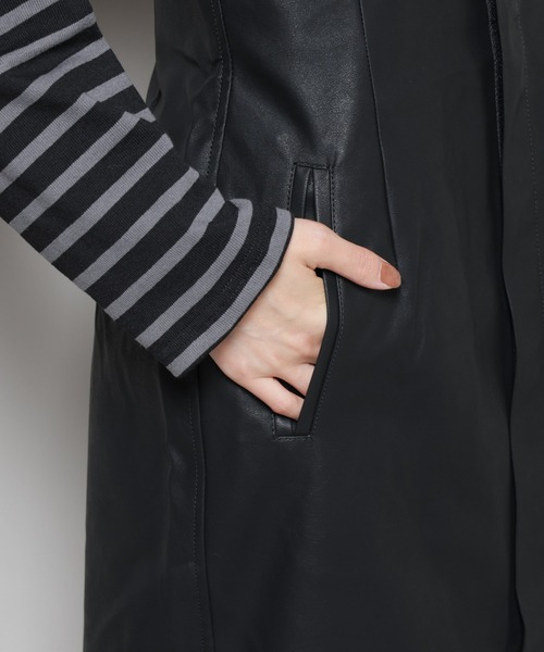 UNIVERSAL OVERALL（ユニバーサルオーバーオール）の「UNIVERSAL OVERALL/TIGHT ECO LEATHER（ジャンパースカート・レディース・ブラック・M）」の11枚目の写真