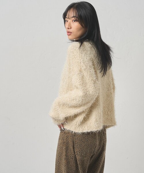 WHO'S WHO gallery(フーズフーギャラリー)の「【WEB限定】HiNTラメニットカーデ(カーディガン/ボレロ・レディース・グレー/アイボリー/ブラック・FREE)」の4枚目の写真