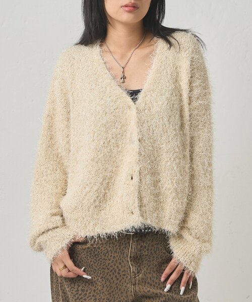 WHO'S WHO gallery(フーズフーギャラリー)の「【WEB限定】HiNTラメニットカーデ(カーディガン/ボレロ・レディース・グレー/アイボリー/ブラック・FREE)」の10枚目の写真