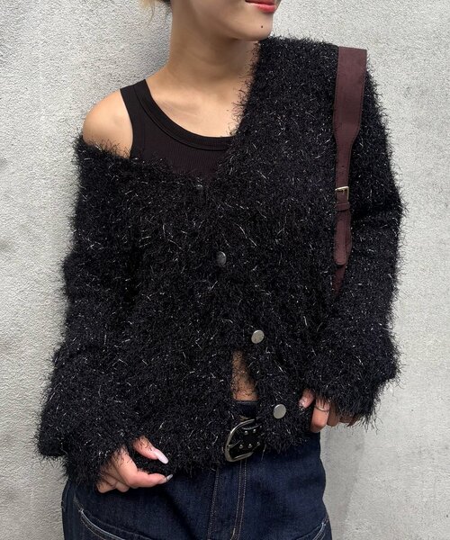 WHO'S WHO gallery(フーズフーギャラリー)の「【WEB限定】HiNTラメニットカーデ(カーディガン/ボレロ・レディース・グレー/アイボリー/ブラック・FREE)」の19枚目の写真