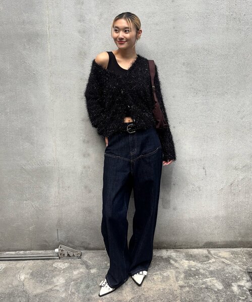 WHO'S WHO gallery(フーズフーギャラリー)の「【WEB限定】HiNTラメニットカーデ(カーディガン/ボレロ・レディース・グレー/アイボリー/ブラック・FREE)」の15枚目の写真