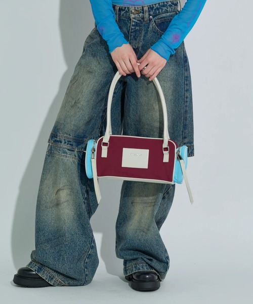 ANNA SUI NYC(アナ スイ エヌ ワイ シー)の「ANNA SUI NYC/アナ スイ エヌワイシー/2トーンカラーナイロンバッグ(トートバッグ・レディース・ワイン/ライム・F)」の7枚目の写真