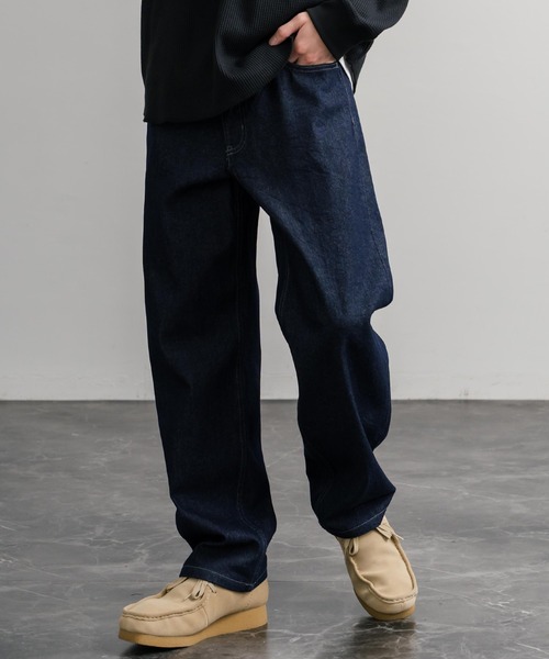 HANES（ヘインズ）の「Hanes ワイドフィット5ポケットテーパードデニムパンツ（デニムパンツ・メンズ・ライトブルー/ブルー/ネイビー・S/M/L/LL）」の3枚目の写真