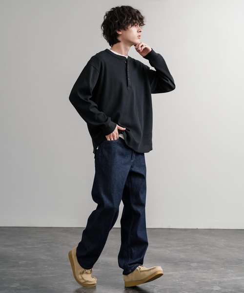 HANES（ヘインズ）の「Hanes ワイドフィット5ポケットテーパードデニムパンツ（デニムパンツ・メンズ・ライトブルー/ブルー/ネイビー・S/M/L/LL）」の21枚目の写真