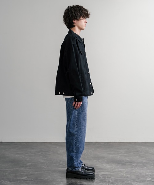 HANES（ヘインズ）の「Hanes ワイドフィット5ポケットテーパードデニムパンツ（デニムパンツ・メンズ・ライトブルー/ブルー/ネイビー・S/M/L/LL）」の5枚目の写真