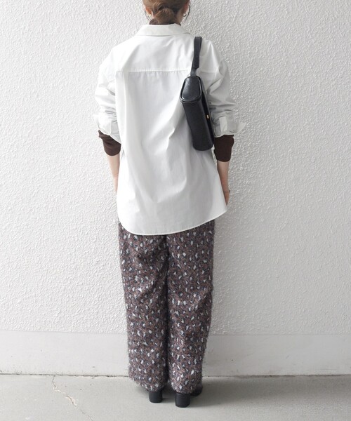 SHIPS any:〈手洗い可能〉レオパード ジャカード ワイド イージー