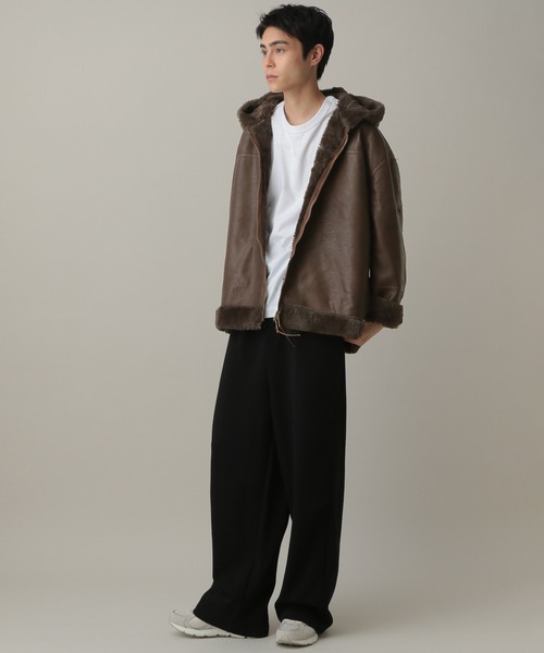 ブルゾンHAYAKO様 セール】V2／ファーフーディーレザージャケット（ブルゾン）｜V2