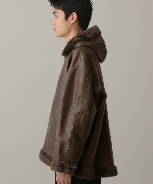 V2(ブイツー)の「V2/ファーフーディーレザージャケット(ブルゾン・メンズ・ブラウン・MEDIUM/LARGE)」の13枚目の写真