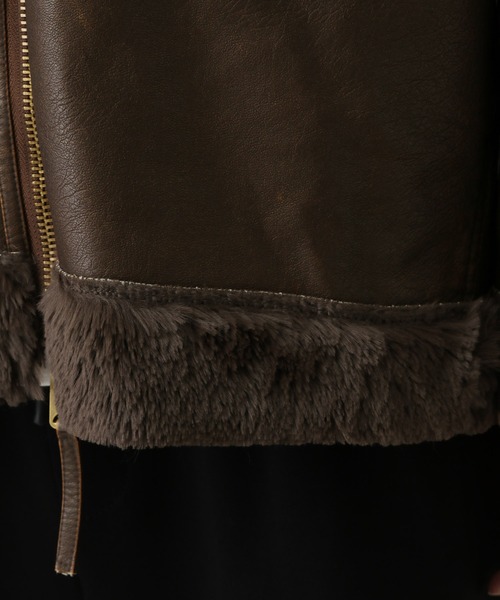 V2(ブイツー)の「V2/ファーフーディーレザージャケット(ブルゾン・メンズ・ブラウン・MEDIUM/LARGE)」の19枚目の写真