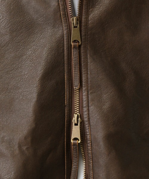 V2(ブイツー)の「V2/ファーフーディーレザージャケット(ブルゾン・メンズ・ブラウン・MEDIUM/LARGE)」の21枚目の写真