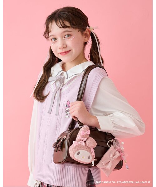 マイメロディ/クロミ】リボンいっぱいフェイス型ポーチ（その他小物