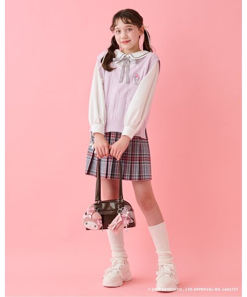 セール】【マイメロディ/クロミ】リボンいっぱいフェイス型ポーチ