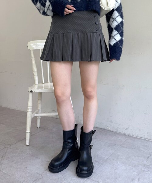 mline（エムライン）の「[mline]ストライプスカート（スカート・レディース・ネイビー/グレー・2/1）」の2枚目の写真