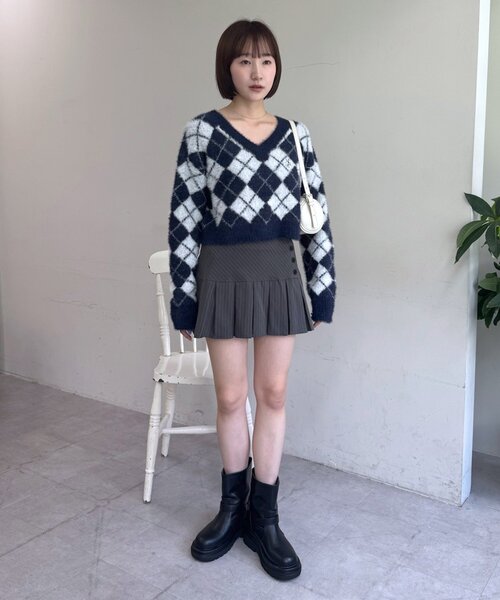 mline（エムライン）の「[mline]ストライプスカート（スカート・レディース・ネイビー/グレー・2/1）」の7枚目の写真