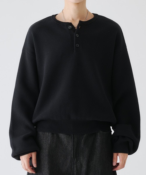MILANO RIB HENLEY NECK KNIT/ミラノリブヘンリーネックニット（ニット