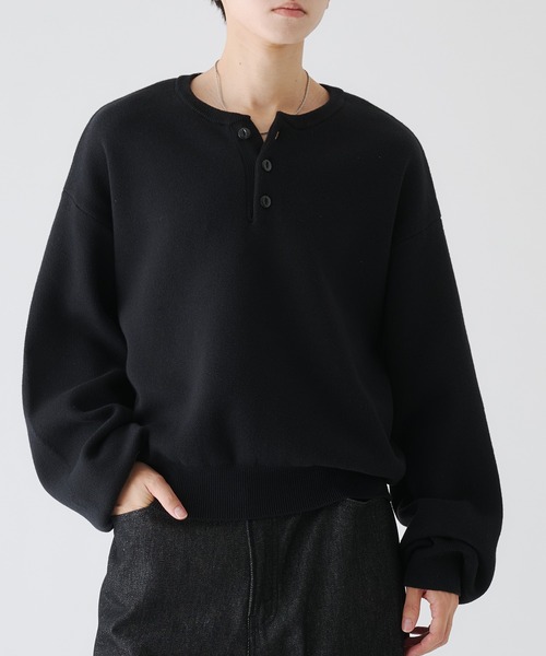 MILANO RIB HENLEY NECK KNIT/ミラノリブヘンリーネックニット（ニット