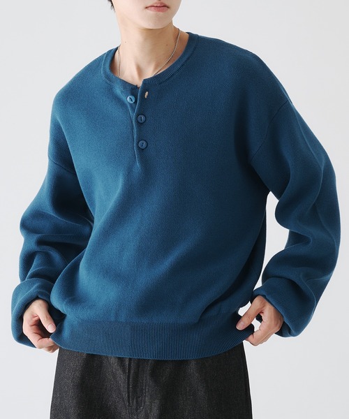 MILANO RIB HENLEY NECK KNIT/ミラノリブヘンリーネックニット（ニット