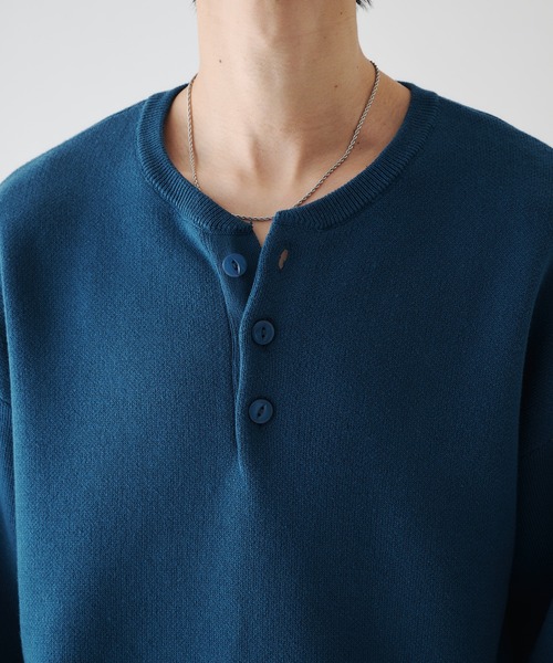MILANO RIB HENLEY NECK KNIT/ミラノリブヘンリーネックニット（ニット