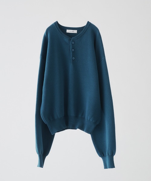 selle glant（セレグランテ）の「MILANO RIB HENLEY NECK KNIT/ミラノリブヘンリーネックニット（ニット/セーター・メンズ・ブラック/アイボリー/グレー/ブルー・SMALL/MEDIUM/LARGE）」の6枚目の写真