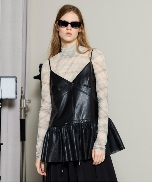 メゾンスペシャル Vegan Leather Peplum Tunic Vegan Leather Peplum Tunic / ヴィーガンレザーペプラムチュニック