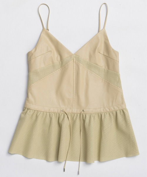 MAISON SPECIAL（メゾンスペシャル）の「Vegan Leather Peplum Tunic / ヴィーガンレザーペプラムチュニック（チュニック・レディース・ブラック/クリーム・FREE）」の11枚目の写真