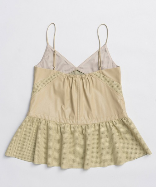 セール】Vegan Leather Peplum Tunic / ヴィーガンレザーペプラム