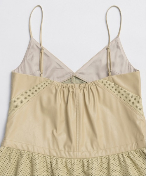 メゾンスペシャル Vegan Leather Peplum Tunic セール】Vegan Leather Peplum Tunic / ヴィーガンレザーペプラム