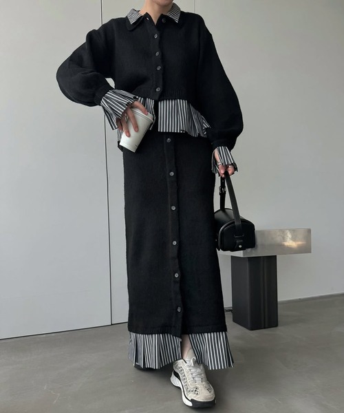 WILLFULLY(ウィルフリー)の「shirt docking pleats frill cuffs knit CD(カーディガン/ボレロ・レディース・ブラック/チャコール/ダークブラウン・FREE)」の21枚目の写真