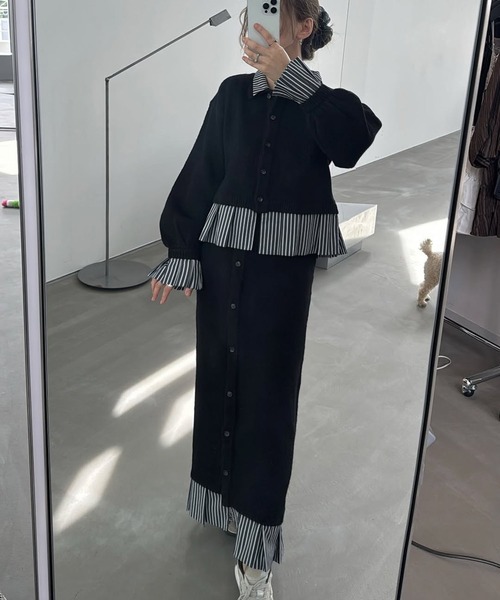 WILLFULLY(ウィルフリー)の「shirt docking pleats frill cuffs knit CD(カーディガン/ボレロ・レディース・ブラック/チャコール/ダークブラウン・FREE)」の15枚目の写真