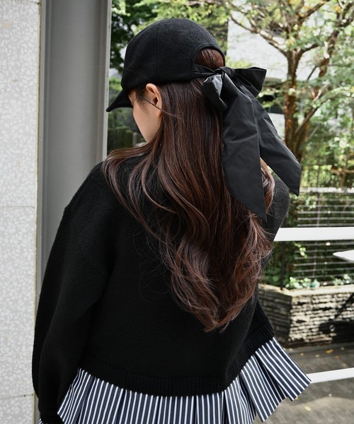 shirt docking pleats frill cuffs knit CD 【公式通販】