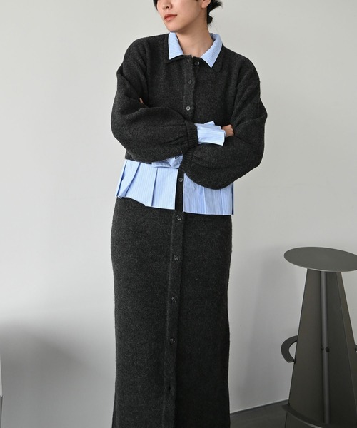 shirt docking pleats frill cuffs knit CD 【公式通販】