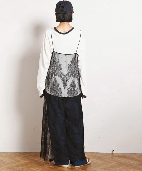 EVERYDAY I LIKE.（エヴリディアイライク）の「*レースキャミソールドレス（ワンピース・レディース・ブラック・FREE）」の9枚目の写真