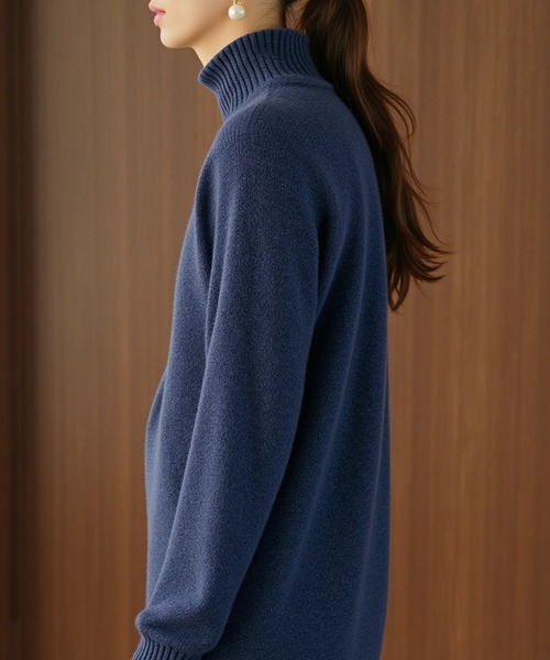 cammie(キャミー)の「タートルニットミニワンピース(ワンピース・レディース・グレー/ブラック/ネイビー/ベージュ・F)」の20枚目の写真