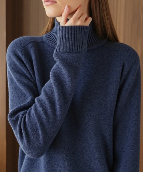 cammie(キャミー)の「タートルニットミニワンピース(ワンピース・レディース・グレー/ブラック/ネイビー/ベージュ・F)」の19枚目の写真