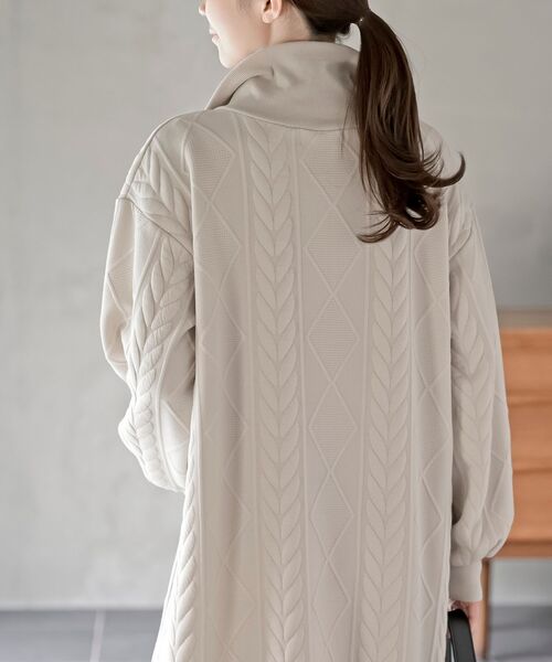 rps(アールピーエス)の「ふくれジャガードハーフZIPワンピース(ワンピース・レディース・モカ/アイボリー/ブラック・フリー)」の10枚目の写真