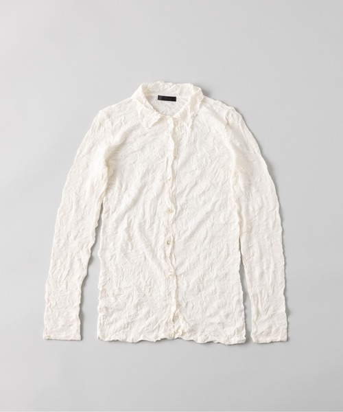 kuros'(クロス)の「【kuros’オリジナル】ワッシャーシャツ衿和紙カーディガン(Tシャツ/カットソー・レディース・ホワイト/ブラック・MEDIUM/SMALL)」の12枚目の写真