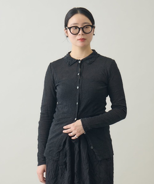 kuros'(クロス)の「【kuros’オリジナル】ワッシャーシャツ衿和紙カーディガン(Tシャツ/カットソー・レディース・ホワイト/ブラック・MEDIUM/SMALL)」の21枚目の写真