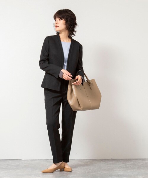 NOLLEY’S Sophi(ノーリーズソフィ)の「《セットアップ対応》ウォッシャブルウール調ノーカラージャケット(ノーカラージャケット・レディース・ネイビー/ベージュ系その他3/ブラック・36/38/40)」の5枚目の写真