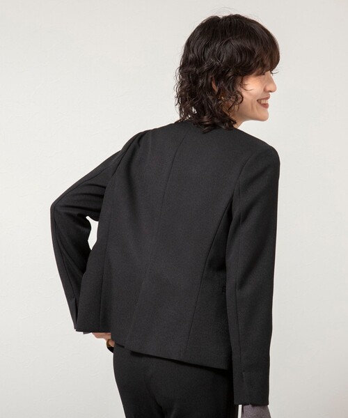 NOLLEY’S Sophi(ノーリーズソフィ)の「《セットアップ対応》ウォッシャブルウール調ノーカラージャケット(ノーカラージャケット・レディース・ネイビー/ベージュ系その他3/ブラック・36/38/40)」の11枚目の写真