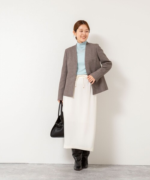 NOLLEY’S Sophi(ノーリーズソフィ)の「《セットアップ対応》ウォッシャブルウール調ノーカラージャケット(ノーカラージャケット・レディース・ネイビー/ベージュ系その他3/ブラック・36/38/40)」の13枚目の写真