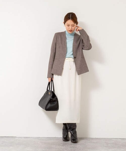 NOLLEY’S Sophi(ノーリーズソフィ)の「《セットアップ対応》ウォッシャブルウール調ノーカラージャケット(ノーカラージャケット・レディース・ネイビー/ベージュ系その他3/ブラック・36/38/40)」の14枚目の写真