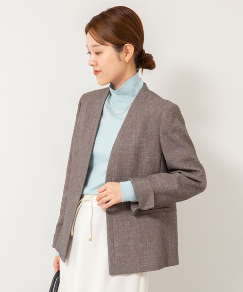 NOLLEY’S Sophi(ノーリーズソフィ)の「《セットアップ対応》ウォッシャブルウール調ノーカラージャケット(ノーカラージャケット・レディース・ネイビー/ベージュ系その他3/ブラック・36/38/40)」の17枚目の写真