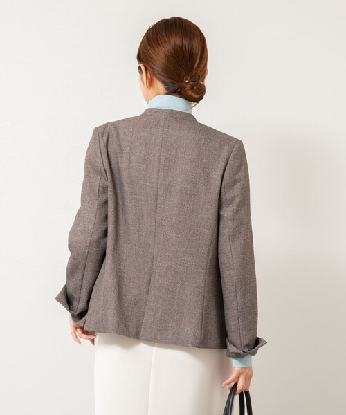 NOLLEY’S Sophi(ノーリーズソフィ)の「《セットアップ対応》ウォッシャブルウール調ノーカラージャケット(ノーカラージャケット・レディース・ネイビー/ベージュ系その他3/ブラック・36/38/40)」の18枚目の写真