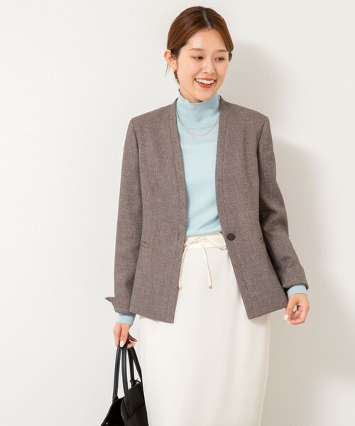 NOLLEY’S Sophi(ノーリーズソフィ)の「《セットアップ対応》ウォッシャブルウール調ノーカラージャケット(ノーカラージャケット・レディース・ネイビー/ベージュ系その他3/ブラック・36/38/40)」の20枚目の写真