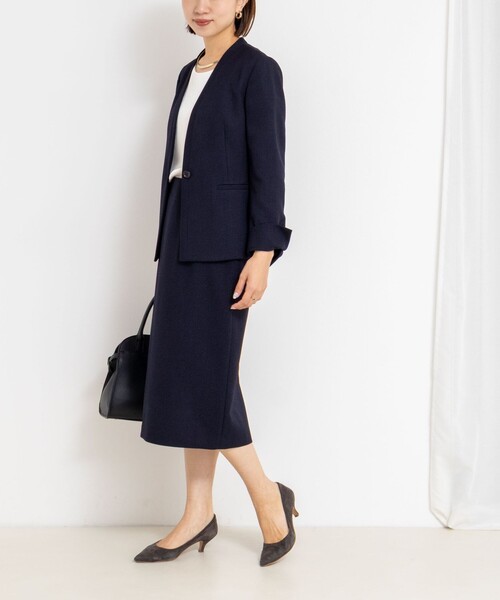 NOLLEY’S Sophi(ノーリーズソフィ)の「《セットアップ対応》ウォッシャブルウール調ノーカラージャケット(ノーカラージャケット・レディース・ネイビー/ベージュ系その他3/ブラック・36/38/40)」の22枚目の写真