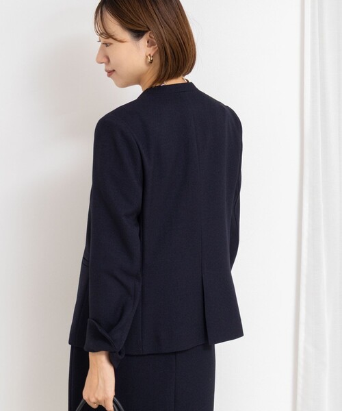 セール】《セットアップ対応》ウォッシャブルウール調ノーカラー