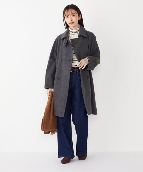 SHIPS Colors:SUPER100 ラグランスリーブ ダブルボタン コート